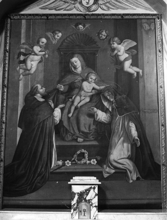 Madonna del Rosario con San Domenico e Santa Caterina da Siena dipi